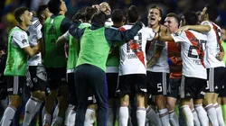 La alegría de los jugadores de River en la Bombonera.