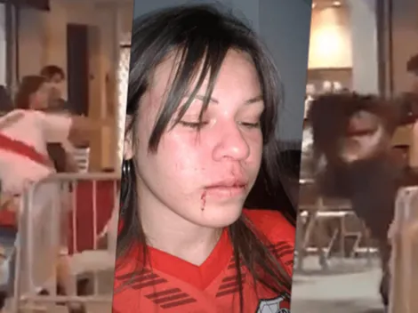 Video: hincha de River le pegó una trompada a una mujer en una confusa historia por una bandera