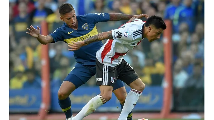 Foto de Enzo Perez en la Bombonera.