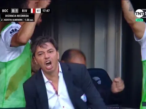 Enloquecido: el festejo poco visto de Gallardo después del golazo del Pity Martínez