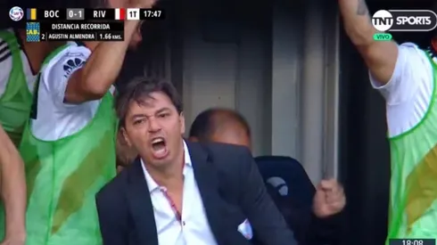 Enloquecido: el festejo poco visto de Gallardo después del golazo del Pity Martínez