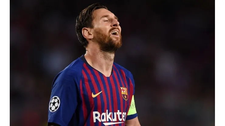 Messi, con nuevo look en el entrenamiento.