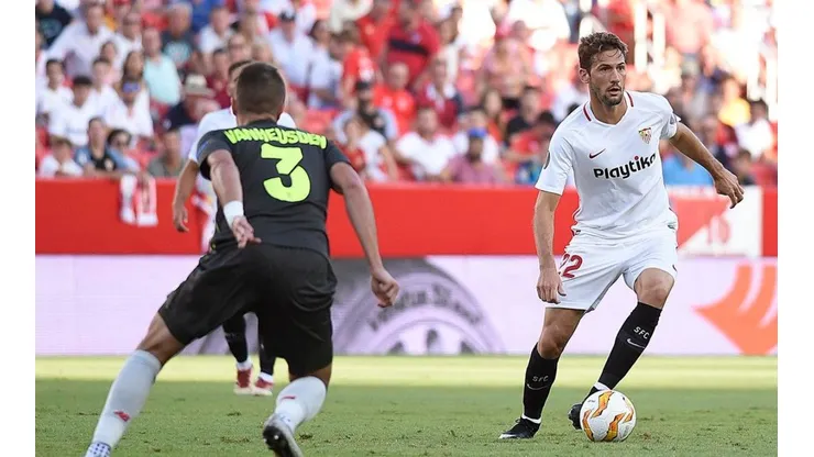 DOMINA EL MUDO. Franco Vázquez marcó un golazo para Sevilla por la Europa League.