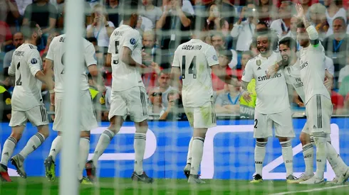 Foto de los jugadores de Real Madrid celebrando el gol.