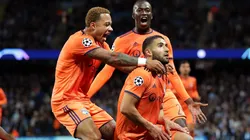 SORPRESA. Todo Olympique de Lyon celebra el 2-0 ante Manchester City (Foto: Getty).