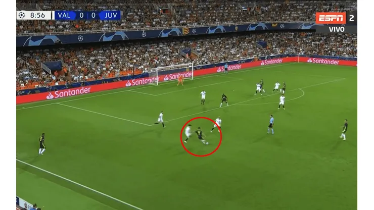 Captura del remate de Cristiano Ronaldo.