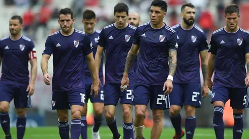 DE VIOLETA. Así salió el equipo de River el último sábado por la Superliga Argentina (Foto: Getty).