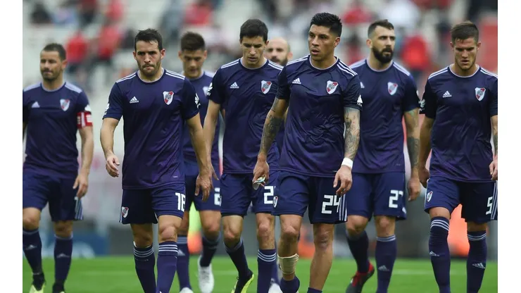 DE VIOLETA. Así salió el equipo de River el último sábado por la Superliga Argentina (Foto: Getty).