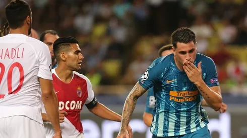José María Giménez celebra el gol del triunfo.