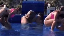 Video: Nati Jota se puso juguetona en la pile del hotel con su novio y empezaron a probar nuevas poses