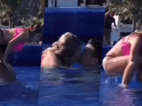 Video: Nati Jota se puso juguetona en la pile del hotel con su novio y empezaron a probar nuevas poses