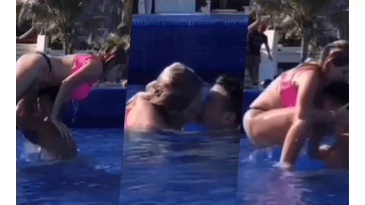Video: Nati Jota se puso juguetona en la pile del hotel con su novio y empezaron a probar nuevas poses