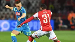 Foto del jugador de Napoli en el duelo de Champions.