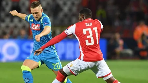 Foto del jugador de Napoli en el duelo de Champions.