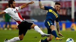 Nahitan Nández en un Superclásico.