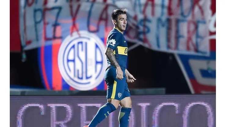 Julio Buffarini, jugador de Boca en el Nuevo Gasómetro.