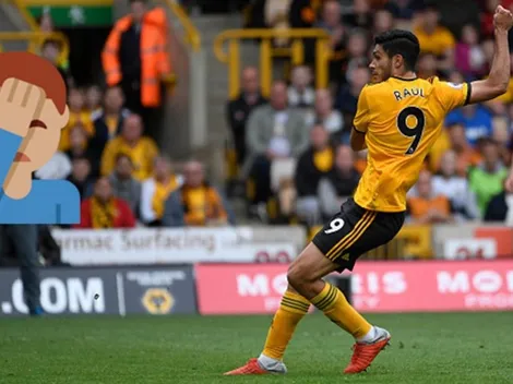 Antes del gol, Jiménez hizo un papelón con Wolverhampton
