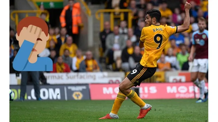 Antes del gol, Jiménez hizo un papelón con Wolverhampton