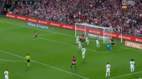 Real Madrid no marcó a nadie y Muniain terminó adentro del arco para el 1-0
