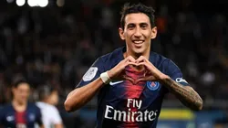 CORAZÓN DE FIDEO. Ángel Di María celebra su gol ante la cámara.