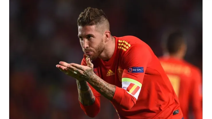 Sergio Ramos festeja su tanto.