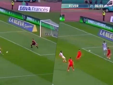 La defensa de River no marca a nadie, pero la ayudan los palos