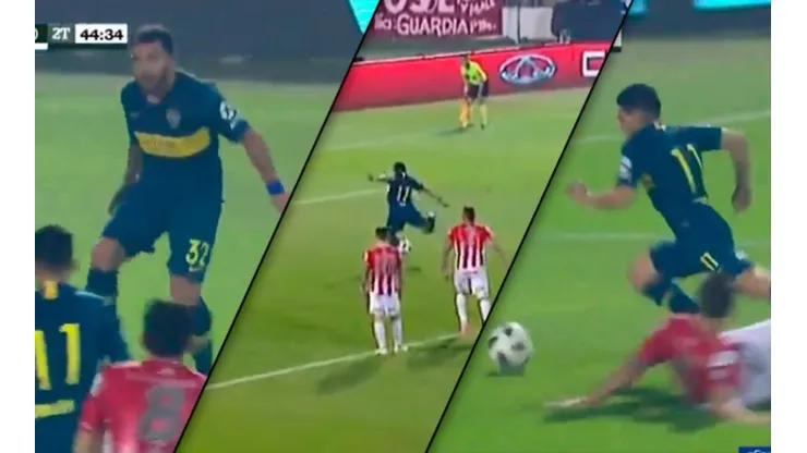 La pisó Tevez, Espinoza cayó en el área y Wanchope marcó de penal el 2-0 de Boca