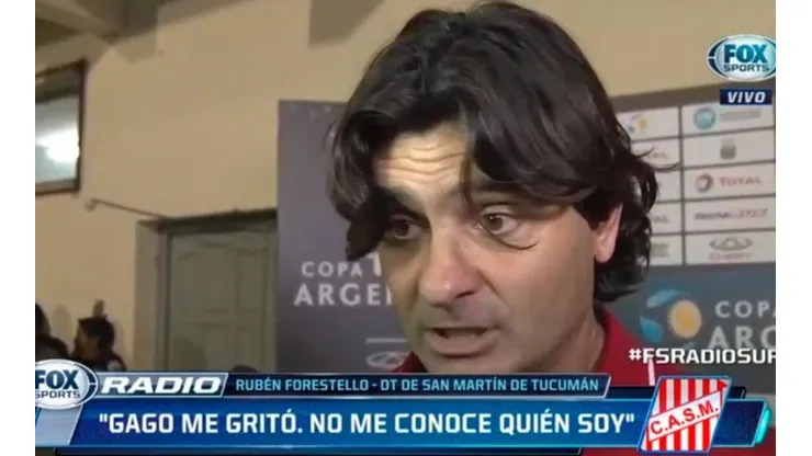 Forestello se enojó con Gago.