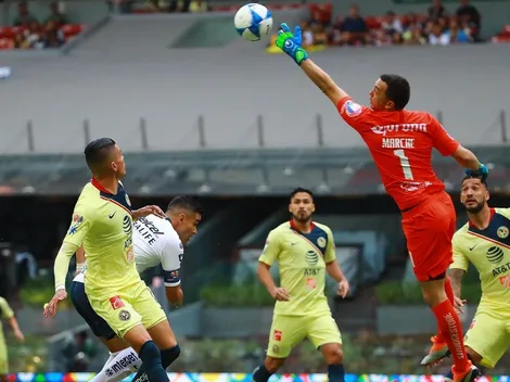 Marchesín también se luce como delantero: en la práctica del América, anotó un golazo de chilena