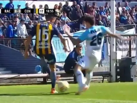 Camacho metió un túnel hermoso en el partido de Central contra Racing
