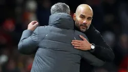 José Mourinho y un abrazo con Pep Guardiola.