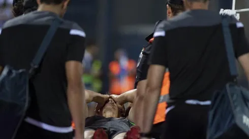 Diego Llorente se retiró en camilla en el partido ante Leganés.