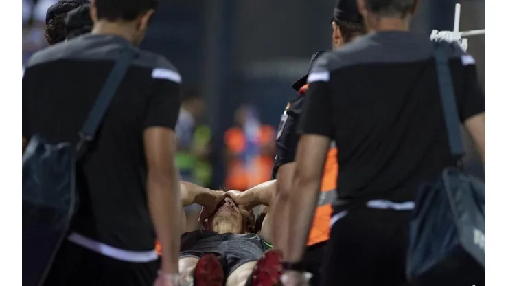 Diego Llorente se retiró en camilla en el partido ante Leganés.