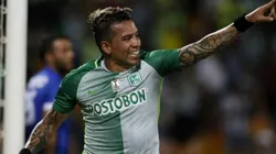Dayro Moreno celebrando con Atlético Nacional.