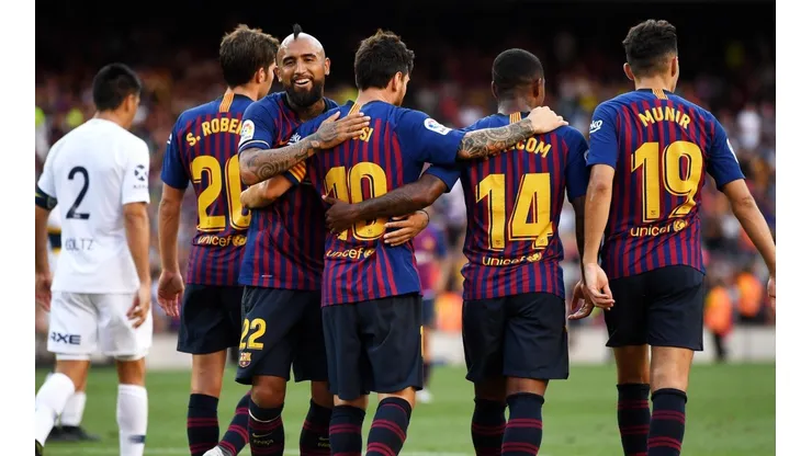 Foto de los jugadores de Barcelona.
