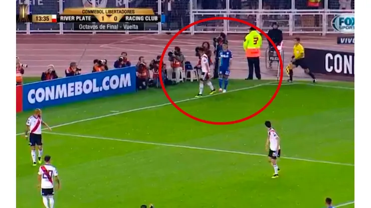 Centurión se calentó y le pegó un puntinazo a Palacios: solo amarilla