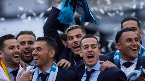 DE FESTEJO. Los jugadores celebran la consagración en una nueva Champions League (Foto: Getty).