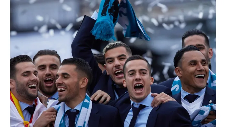 DE FESTEJO. Los jugadores celebran la consagración en una nueva Champions League (Foto: Getty).