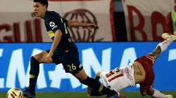 Balerdi, en su debut en Primera con Boca.