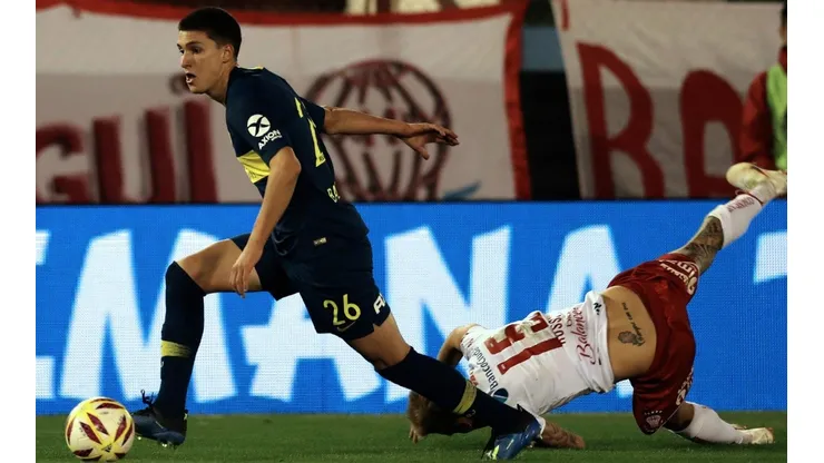 Balerdi, en su debut en Primera con Boca.