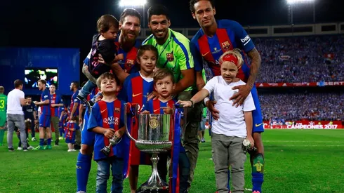 Neymar, Messi y Suárez, juntos en el Barcelona