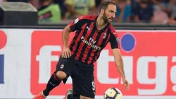 Gonzalo Higuaín en el partido ante Napoli.