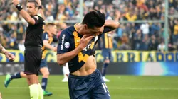 Washington Camacho celebra el primer tanto local.