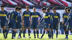 Foto de los jugadores de Boca después de perder ante Estudiantes.