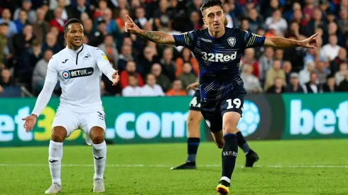 Pablo Hernández festeja el segundo empate.