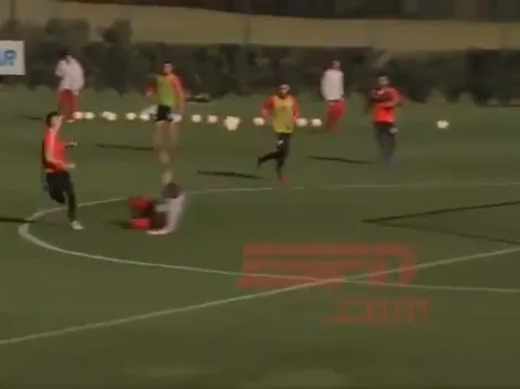 Video: a Santos Borré no le importó nada el invicto de Armani y le metió un golazo en la práctica