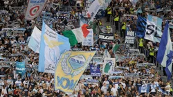 La hinchada de la Lazio frente al Napoli