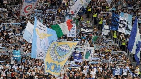 La hinchada de la Lazio frente al Napoli