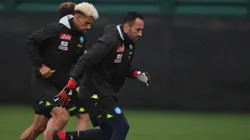 El portero colombiano ya se entrena pensando en el arco del Nápoli.