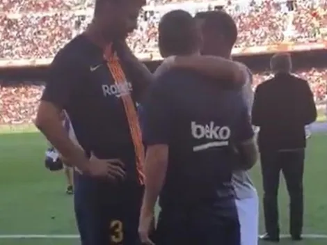 Momentazo íntimo: el video que muestra el diálogo entre Tevez, Piqué y Messi dentro del Camp Nou